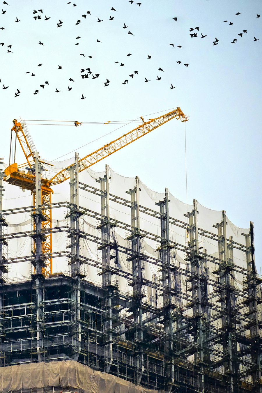 An engineered building under construction